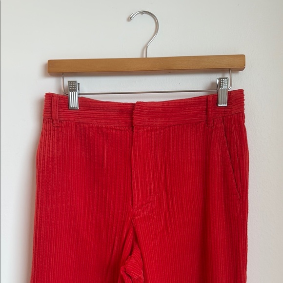 Zara Red Wide Leg corduroy Pants - Picture 2 of 9